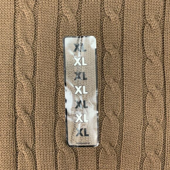 Vintage Basic Editions Sweater Mens XL Extra Large Crew Neck Cable Knit Ribbed - Picture 4 of 13